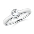 thumbnail image 1 of Angara Lab Grown Bezel-Set Solitaire Round Diamond Stackable Ring for Women in 14K White Gold (Size-5.1mm | 0.5 ct) | April Birthstone Jewelry for Her | Lab-Grown Diamond Engagement Rings, 1 of 4