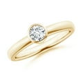 thumbnail image 1 of Angara Lab Grown Bezel-Set Solitaire Round Diamond Stackable Ring for Women in 14K Yellow Gold (Size-4.4mm | 0.33 ct) | April Birthstone Jewelry for Her | Lab-Grown Diamond Engagement Rings, 1 of 4