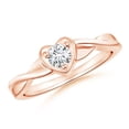 thumbnail image 1 of ANGARA Lab Grown Criss-Cross Diamond Heart Promise Ring for Women in 14K Rose Gold (Size-4mm| Color-F-G| Clarity-VS) | April Birthstone, Anniversary, Jewelry Gift for Women | Lab-Grown Diamond Ring, 1 of 5