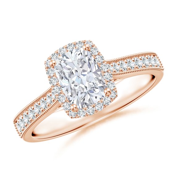 ANGARA Lab Grown Cushion Diamond Engagement Ring for Women in 14K Rose Gold (Size-7x5mm| Color-F-G| Clarity-VS) | April Birthstone, Anniversary, Jewelry Gift for Women | Lab-Grown Diamond Ring