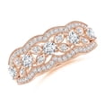 thumbnail image 1 of Angara Lab Grown Diamond Anniversary Ring with Leaf Motifs for Women in 14K Rose Gold (Size-2.9mm | 0.47 ct) | April Birthstone Jewelry for Her | Lab-Grown Diamond Engagement Rings, 1 of 4