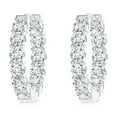 thumbnail image 1 of Angara Lab Grown Diamond Hoop Earrings in Platinum for Women - April Birthstone Jewelry | Prong Set 3ctw Lab Created Diamond Hoops, 1 of 7
