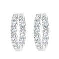 thumbnail image 1 of Angara Lab Grown Diamond Hoop Earrings in Platinum for Women - April Birthstone Jewelry | Prong Set 5.52ctw Lab Created Diamond Hoops, 1 of 7