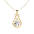 thumbnail image 1 of Angara Lab Grown Diamond Infinity Knot Pendant Necklace for Women in 14K Yellow Gold - April Birthstone Jewelry | Round 1ct Lab Diamond Necklace, 1 of 7