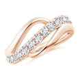thumbnail image 1 of ANGARA Lab Grown Diamond Swirl Bypass Ring for Women in 14K Rose Gold (Size-2.5mm | Color-F-G | Clarity-VS) | April Birthstone, Birthday, Anniversary, Jewelry Gift for Women | Lab-Grown Diamond Ring, 1 of 8