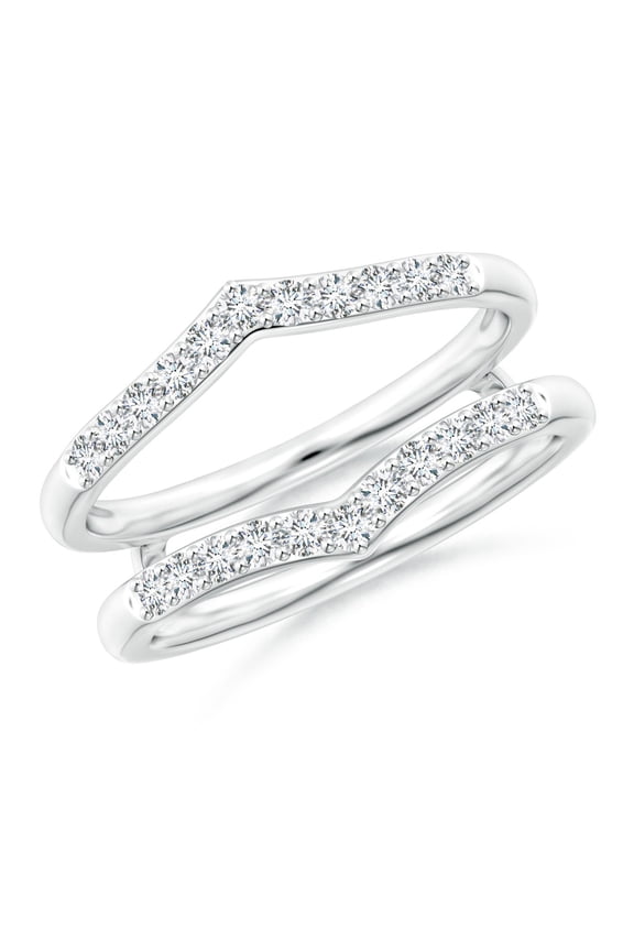 Lab Grown Diamond V-Shaped Contour Ring Wrap for Women in 14K White Gold (Size-1.6mm| Color-F-G| Clarity-VS) | April Birthstone, Anniversary, Jewelry Gift for Women | Lab-Grown Diamond Ring