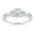 thumbnail image 1 of ANGARA Infinity Twist Lab Grown Diamond Promise Ring for Women in 14K White Gold (Size-5.2mm| Color-F-G| Clarity-VS) | April Birthstone, Anniversary, Jewelry Gift for Women | Lab-Grown Diamond Ring, 1 of 6