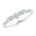 thumbnail image 1 of ANGARA Lab Grown Pave-Set Diamond Bow Tie Ring for Women in 14K White Gold (Size-1mm| Color-F-G| Clarity-VS) | April Birthstone, Birthday, Anniversary, Jewelry Gift for Women | Lab-Grown Diamond Ring, 1 of 4