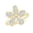 thumbnail image 1 of ANGARA Lab Grown Pave-Set Diamond Daisy Ring for Women in 14K Yellow Gold (Size-2.8mm| Color-F-G| Clarity-VS) | April Birthstone, Anniversary, Jewelry Gift for Women | Lab-Grown Diamond Ring, 1 of 8