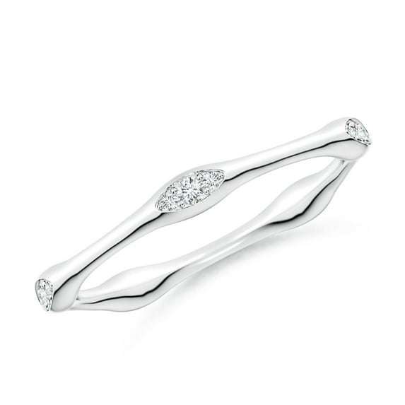 ANGARA Lab Grown Diamond Pentagon Stackable Band in 925 Sterling Silver for Women (Size-1.5mm| Color-F-G| Clarity-VS) | April Birthstone, Anniversary, Jewelry Gift for Women | Lab Grown Diamond Ring