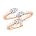 thumbnail image 1 of ANGARA Lab Grown Diamond Three Stone Open Ring for Women in 14K Rose Gold (Size-5x3mm| Color-F-G| Clarity-VS) | April Birthstone, Anniversary, Jewelry Gift for Women | Lab-Grown Diamond Ring, 1 of 4