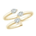 thumbnail image 1 of ANGARA Lab Grown Diamond Three Stone Open Ring for Women in 14K Yellow Gold (Size-4x3mm| Color-F-G| Clarity-VS) | April Birthstone, Anniversary, Jewelry Gift for Women | Lab-Grown Diamond Ring, 1 of 5