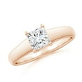 thumbnail image 1 of ANGARA Lab Grown Princess-Cut Diamond Engagement Ring for Women in 14K Rose Gold (Size-4.9mm| Color-F-G| Clarity-VS) | April Birthstone, Anniversary, Jewelry Gift for Women | Lab-Grown Diamond Ring, 1 of 6