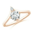 thumbnail image 1 of ANGARA Lab Grown Diamond Chevron Engagement Ring for Women in 14K Rose Gold (Size-5.9mm| Color-F-G| Clarity-VS) | April Birthstone, Anniversary, Jewelry Gift for Women | Lab-Grown Diamond Ring, 1 of 8