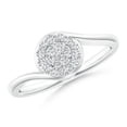 thumbnail image 1 of ANGARA Lab Grown Halo Diamond Cluster Promise Ring for Women in 14K White Gold (Size-1.4mm| Color-F-G| Clarity-VS) | April Birthstone, Anniversary, Jewelry Gift for Women | Lab-Grown Diamond Ring, 1 of 5