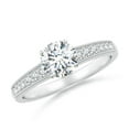 thumbnail image 1 of ANGARA Lab Grown Vintage Style Diamond Engagement Ring for Women in 14K White Gold (Size-5.9mm| Color-F-G| Clarity-VS) | April Birthstone, Anniversary, Jewelry Gift for Women | Lab-Grown Diamond Ring, 1 of 4