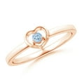 thumbnail image 1 of Angara Natural 0.06 Ct. Aquamarine Heart Ring in 14K Rose Gold for Women (Ring Size: 11.5), 1 of 8