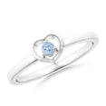 thumbnail image 1 of ANGARA Natural Floating Round Aquamarine Open Heart Promise Ring in 14K White Gold for Women (Size-2.5mm) | March Birthstone, Birthday, Anniversary, Jewelry Gift for Women | Natural Aquamarine Ring, 1 of 8