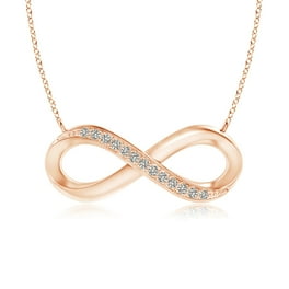 ANGARA Natural Sideways Diamond Infinity Necklace in 14K Yellow Gold for Women Size 1mm Color G Clarity VS2 April Birthstone Anniversary