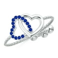 thumbnail image 1 of ANGARA Natural Sapphire Intertwined Heart Bolo Ring in 14K White Gold for Women (Size-1mm) | September Birthstone, Birthday, Anniversary, Jewelry Gift for Women | Natural Blue Sapphire Ring, 1 of 9