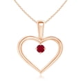 thumbnail image 1 of ANGARA Natural Solitaire Ruby Heart Pendant in 14K Rose Gold for Women (Size-2.5mm) | July Birthstone, Birthday, Anniversary, Jewelry Gift for Women | Natural Ruby Necklace, 1 of 8