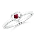 thumbnail image 1 of ANGARA Natural Floating Round Ruby Open Heart Promise Ring in 14K White Gold for Women (Size-2.5mm) | July Birthstone, Birthday, Anniversary, Jewelry Gift for Women | Natural Ruby Ring, 1 of 8