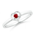 thumbnail image 1 of ANGARA Natural Floating Round Ruby Open Heart Promise Ring in 14K White Gold for Women (Size-2.5mm) | July Birthstone, Birthday, Anniversary, Jewelry Gift for Women | Natural Ruby Ring, 1 of 8
