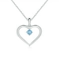 thumbnail image 1 of Angara Natural 0.1 Ct. Aquamarine Heart Pendant Necklace in 14K White Gold for Women with 18 Inches Chain, 1 of 8