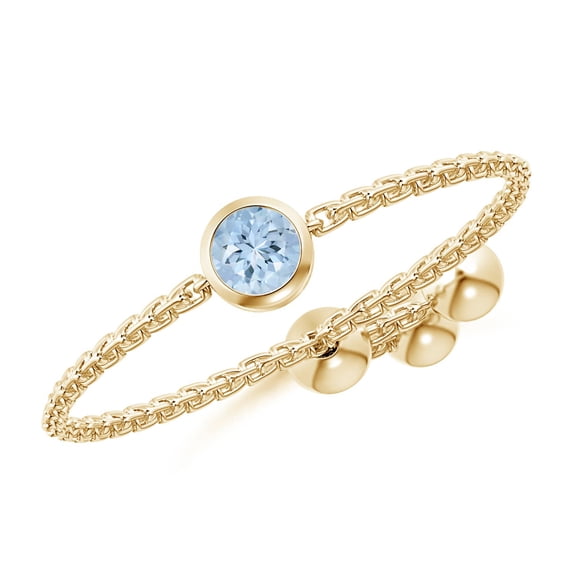Angara Natural 0.1 Ct. Aquamarine Stackable Ring in 14K Yellow Gold for Women (Ring Size: 3)