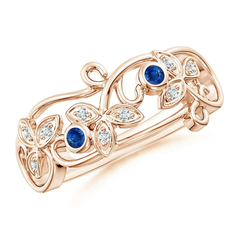 Vintage-Inspired Floral Mother's Family 2mm Birthstone Ring Vintage-Inspired Floral Mother's Family 2mm Birthstone Ring