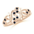 thumbnail image 1 of ANGARA Natural Nature Inspired Pave-Set Sapphire Leaf and Vine Ring in 14K Rose Gold for Women (Size-1.3mm) | September Birthstone, Anniversary, Jewelry Gift for Women | Natural Blue Sapphire Ring, 1 of 9