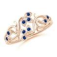 thumbnail image 1 of ANGARA Natural Nature Inspired Pave-Set Sapphire Leaf and Vine Ring in 14K Rose Gold for Women (Size-1.3mm) | September Birthstone, Anniversary, Jewelry Gift for Women | Natural Blue Sapphire Ring, 1 of 10