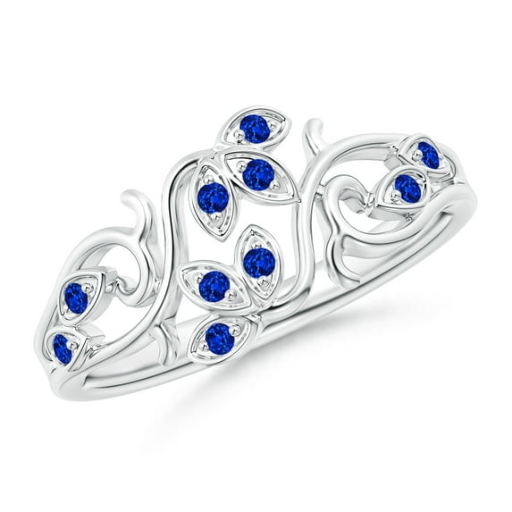 Angara Natural 0.12 Ct. Blue Sapphire Fashion Ring in 14K White Gold for Women (Ring Size: 11.5)