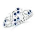 thumbnail image 1 of ANGARA Natural Nature Inspired Pave-Set Sapphire Leaf and Vine Ring in 14K White Gold for Women (Size-1.3mm) | September Birthstone, Anniversary, Jewelry Gift for Women | Natural Blue Sapphire Ring, 1 of 10