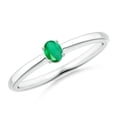 thumbnail image 1 of ANGARA Natural Classic Solitaire Oval Emerald Promise Ring in 14K White Gold for Women (Size-4x3mm) | May Birthstone, Birthday, Anniversary, Jewelry Gift for Women | Natural Emerald Ring, 1 of 11