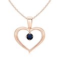 thumbnail image 1 of Angara Natural 0.14 Ct. Blue Sapphire Heart Pendant Necklace in 14K Rose Gold for Women with 18 Inch Cable Chain, 1 of 4