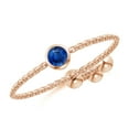 thumbnail image 1 of ANGARA Natural Bezel-Set Round Sapphire Bolo Ring in 14K Rose Gold for Women (Size-3mm) | September Birthstone, Birthday, Anniversary, Jewelry Gift for Women | Natural Blue Sapphire Ring, 1 of 8