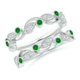 thumbnail image 1 of ANGARA Natural Leaf Motif Emerald and Diamond Ring Wrap in 14K White Gold for Women (Size-1.5mm) | May Birthstone, Birthday, Anniversary, Jewelry Gift for Women | Natural Emerald Ring, 1 of 11
