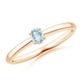 thumbnail image 1 of Angara Natural 0.15 Ct. Aquamarine Solitaire Ring in 14K Rose Gold for Women (Ring Size: 3.5), 1 of 9
