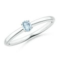 thumbnail image 1 of ANGARA Natural Classic Solitaire Oval Aquamarine Promise Ring in 925 Sterling Silver for Women (Size-4x3mm) | March Birthstone, Birthday, Anniversary, Jewelry Gift for Women | Natural Aquamarine Ring, 1 of 9