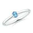 thumbnail image 1 of Angara Natural 0.15 Ct. Aquamarine Solitaire Ring in Sterling Silver for Women (Ring Size: 11.5), 1 of 9