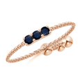 thumbnail image 1 of Angara Natural 0.15 Ct. Blue Sapphire Stackable Ring in 14K Rose Gold for Women (Ring Size: 3.5), 1 of 9