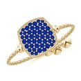 thumbnail image 1 of ANGARA Natural Pave-Set Sapphire Cushion Bolo Ring in 14K Yellow Gold for Women (Size-1.2mm) | September Birthstone, Birthday, Anniversary, Jewelry Gift for Women | Natural Blue Sapphire Ring, 1 of 8