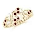 thumbnail image 1 of ANGARA Natural Nature Inspired Pave-Set Ruby Leaf and Vine Ring in 14K Yellow Gold for Women (Size-1.3mm) | July Birthstone, Birthday, Anniversary, Jewelry Gift for Women | Natural Ruby Ring, 1 of 9