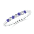 thumbnail image 1 of ANGARA Natural Half Eternity 7 Stone Tanzanite and Diamond Wedding Ring in 14K White Gold for Women (Size-2mm) | December Birthstone, Anniversary, Jewelry Gift for Women | Natural Tanzanite Ring, 1 of 10