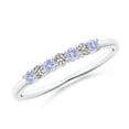 thumbnail image 1 of ANGARA Natural Half Eternity 7 Stone Tanzanite and Diamond Wedding Ring in 925 Sterling Silver for Women (Size-2mm) | December Birthstone, Anniversary, Jewelry Gift for Women | Natural Tanzanite Ring, 1 of 10