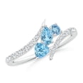 thumbnail image 1 of ANGARA Natural Three Stone Multi-Shape Aquamarine Pisces Bypass Ring in 14K White Gold for Women (Size-5x3mm) | March Birthstone, Anniversary, Jewelry Gift for Women | Natural Aquamarine Ring, 1 of 9