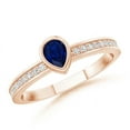thumbnail image 1 of Angara Natural 0.17 Ct. Blue Sapphire with Diamond Solitaire Ring in 14K Rose Gold for Women (Ring Size: 3), 1 of 9