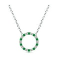 thumbnail image 1 of ANGARA Natural Emerald and Diamond Open Circle Eternity Pendant in 14K White Gold for Women (Size-1.5mm) | May Birthstone, Birthday, Anniversary, Jewelry Gift for Women | Natural Emerald Necklace, 1 of 9