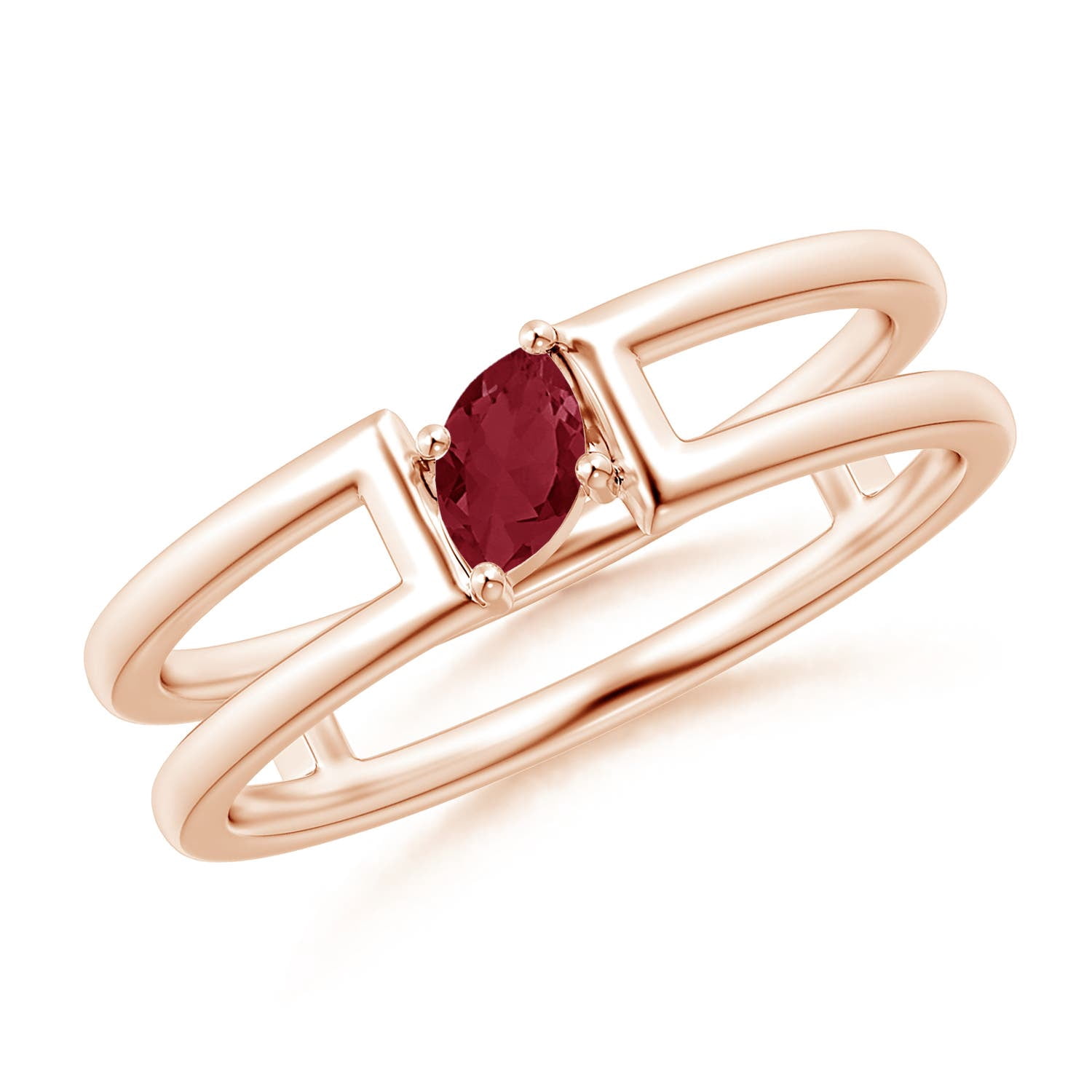 ANGARA Natural Tilted Marquise Ruby Solitaire Parallel Split Shank Ring ...